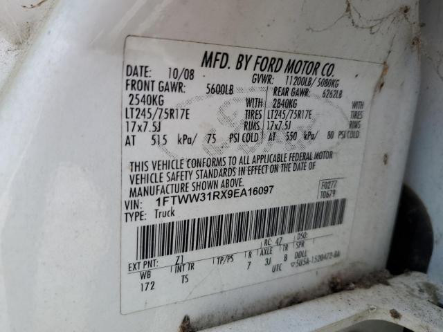 Photo 10 from auction – 2009 FORD F350 SUPER with VIN 1FTWW31RX9EA16097