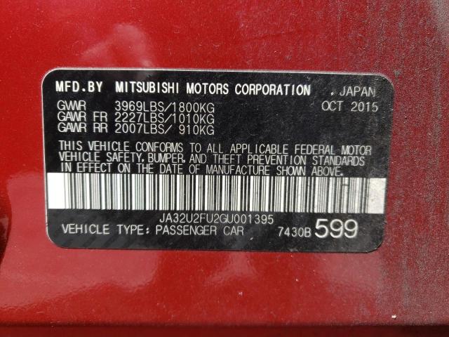 Photo 10 from auction – 2016 MITSUBISHI LANCER ES with VIN JA32U2FU2GU001395