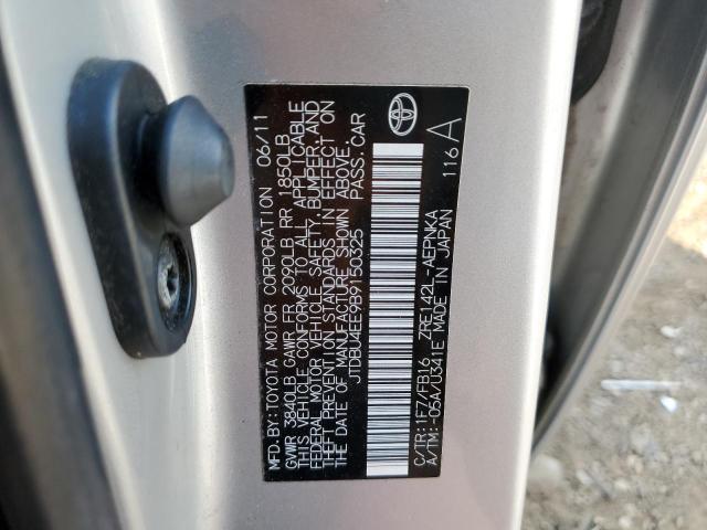 Foto 10 de la subasta – 2011 TOYOTA COROLLA BA con VIN JTDBU4EE9B9150325