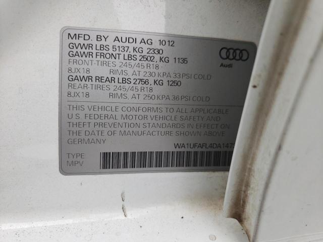 Photo 10 from auction – 2013 AUDI A4 ALLROAD with VIN WA1UFAFL4DA147357