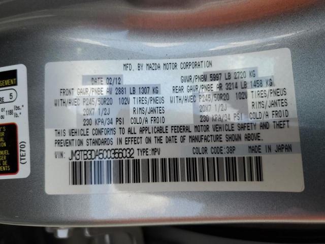 Photo 10 from auction – 2012 MAZDA CX-9 with VIN JM3TB3DA5C0356032