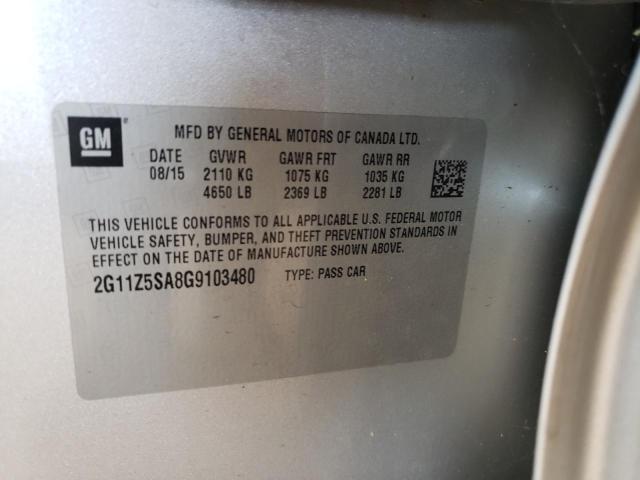 Photo 10 from auction – 2016 CHEVROLET IMPALA with VIN 2G11Z5SA8G9103480