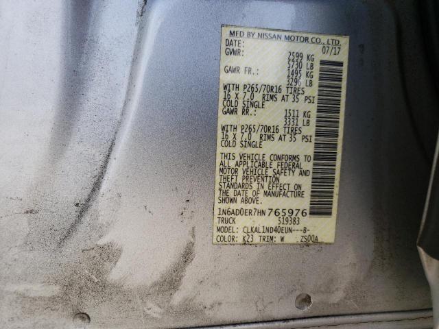 Photo 10 from auction – 2017 NISSAN FRONTIER S with VIN 1N6AD0ER7HN765976