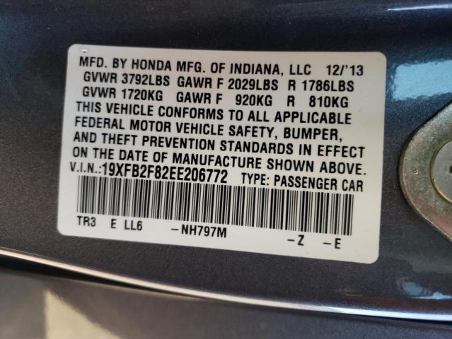 Photo 10 from auction – 2014 HONDA CIVIC EX with VIN 19XFB2F82EE206772