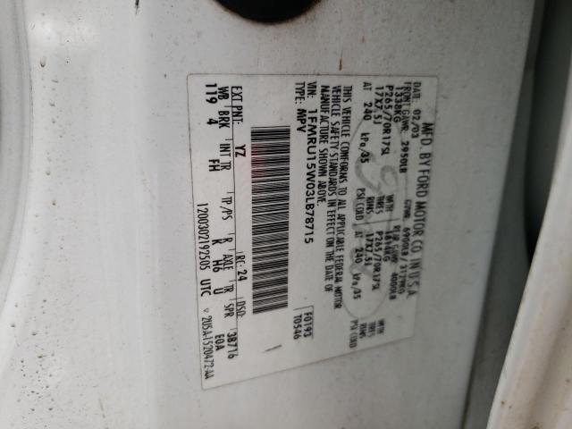 Photo 10 from auction – 2003 FORD EXPEDITION with VIN 1FMRU15W03LB78715