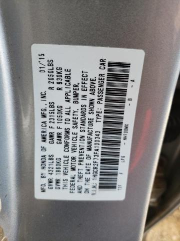 Photo 10 from auction – 2015 HONDA ACCORD EX with VIN 1HGCR2F73FA100343