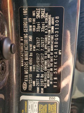 Photo 10 from auction – 2011 KIA SORENTO BA with VIN 5XYKTCA18BG031308