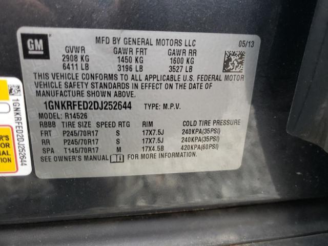 Photo 10 from auction – 2013 CHEVROLET TRAVERSE L with VIN 1GNKRFED2DJ252644