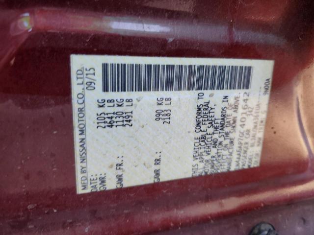 Photo 10 from auction – 2016 NISSAN MAXIMA 3.5 with VIN 1N4AA6AP7GC401642