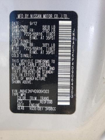 Photo 10 from auction – 2013 NISSAN QUEST S with VIN JN8AE2KP4D9064303