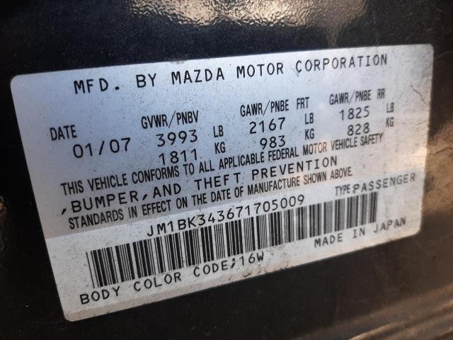 Photo 10 from auction – 2007 MAZDA 3 HATCHBAC with VIN JM1BK343671705009