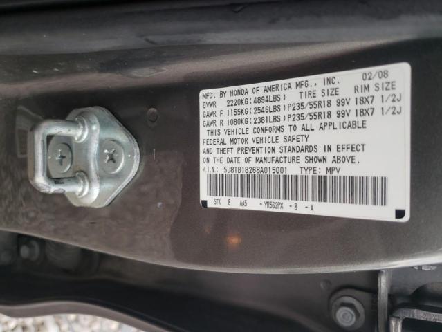 Photo 10 from auction – 2008 ACURA RDX with VIN 5J8TB18268A015001