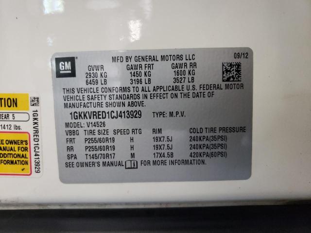 Photo 10 from auction – 2012 GMC ACADIA SLT with VIN 1GKKVRED1CJ413929
