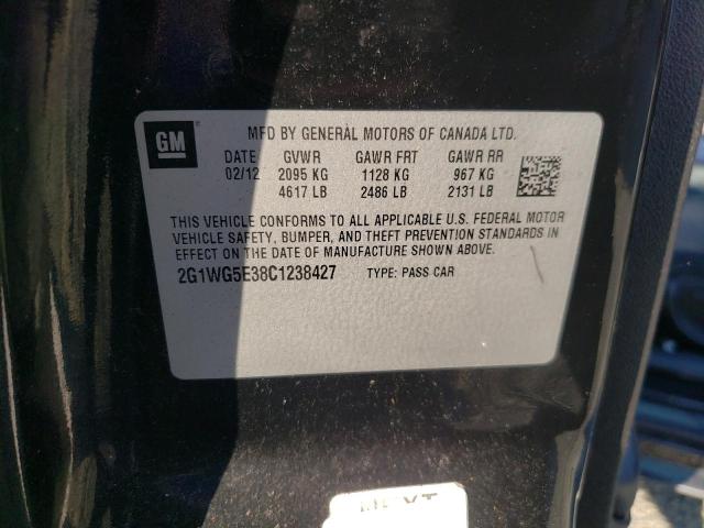 Photo 10 from auction – 2012 CHEVROLET IMPALA LT with VIN 2G1WG5E38C1238427