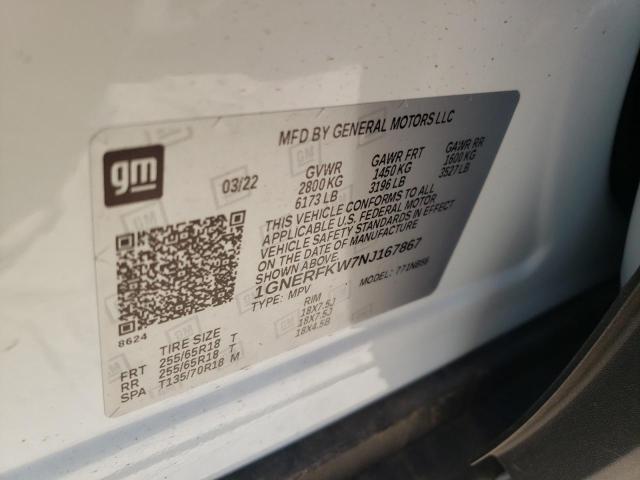 Photo 10 from auction – 2022 CHEVROLET TRAVERSE L with VIN 1GNERFKW7NJ167867