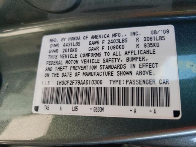 Photo 10 from auction – 2010 HONDA ACCORD EX with VIN 1HGCP2F79AA010306
