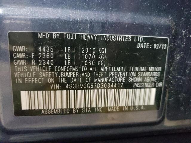 Photo 10 from auction – 2013 SUBARU LEGACY 2.5 with VIN 4S3BMCG67D3034417