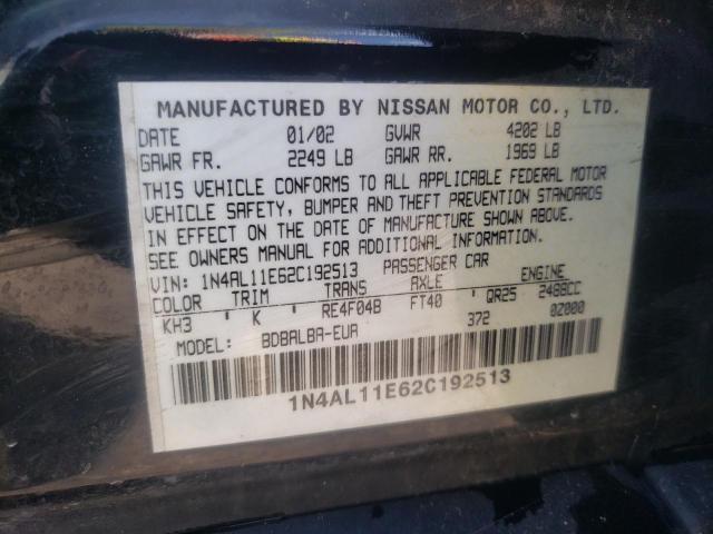 Photo 10 from auction – 2002 NISSAN ALTIMA BAS with VIN 1N4AL11E62C192513