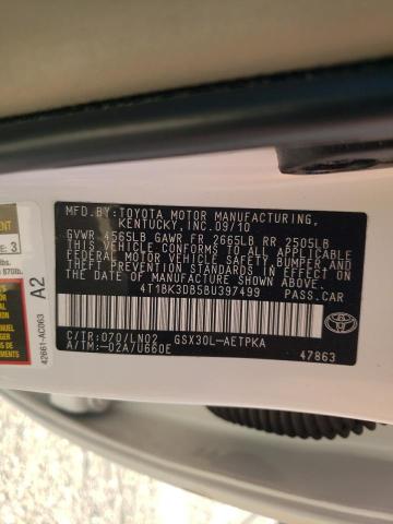Photo 10 from auction – 2011 TOYOTA AVALON BAS with VIN 4T1BK3DB5BU397499