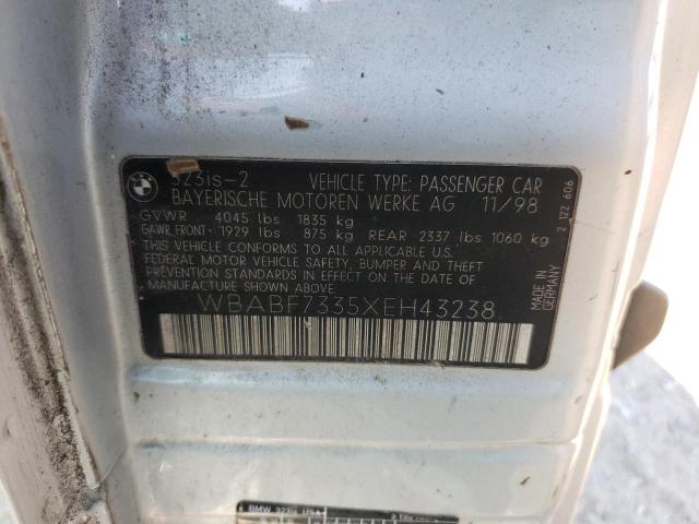Photo 10 from auction – 1994 BMW 3 SERIES with VIN WBABF7335XEH43238