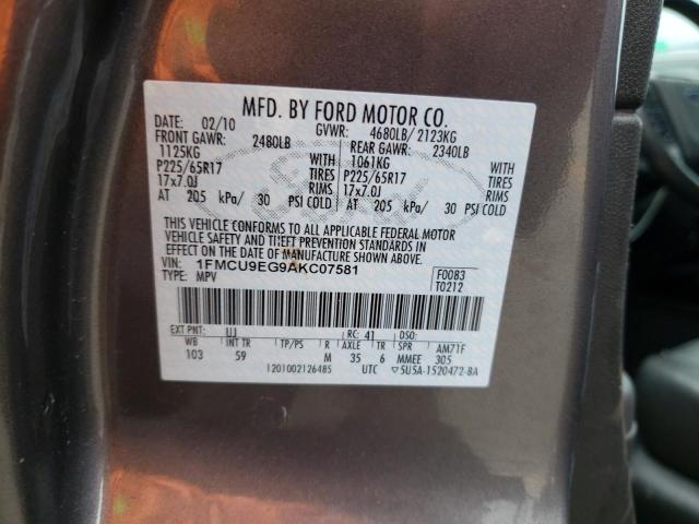 Photo 10 from auction – 2010 FORD ESCAPE LIM with VIN 1FMCU9EG9AKC07581