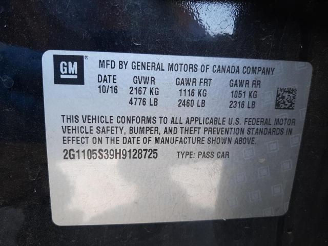 Photo 10 from auction – 2017 CHEVROLET IMPALA LT with VIN 2G1105S39H9128725