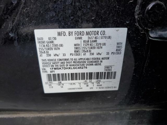 Photo 10 from auction – 2020 FORD EXPLORER X with VIN 1FMSK7DHXLGC45276