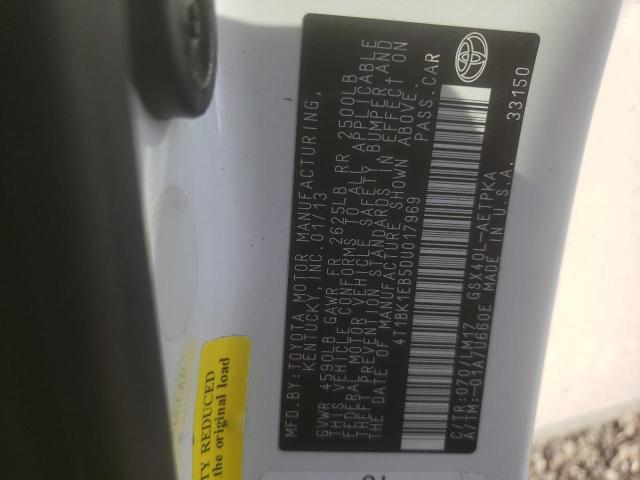 Photo 10 from auction – 2013 TOYOTA AVALON BAS with VIN 4T1BK1EB5DU017969