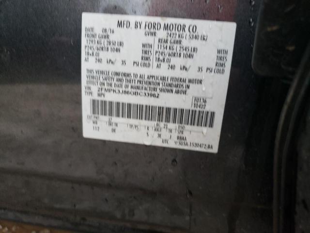 Photo 10 from auction – 2016 FORD EDGE SEL with VIN 2FMPK3J86GBC33982