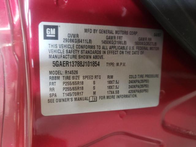 Photo 10 from auction – 2008 BUICK ENCLAVE CX with VIN 5GAER13788J101854