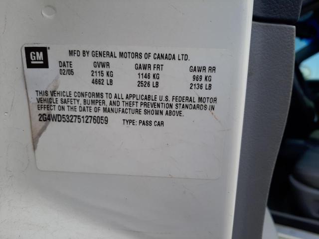 Photo 10 from auction – 2005 BUICK LACROSSE C with VIN 2G4WD532751276059