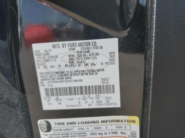 Photo 10 from auction – 2012 FORD F150 SUPER with VIN 1FTFW1EF1CFC19319