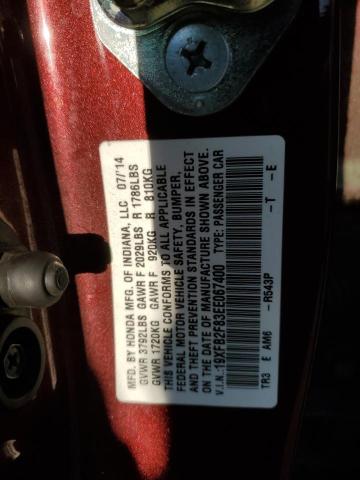 Photo 10 from auction – 2014 HONDA CIVIC EX with VIN 19XFB2F83EE067400