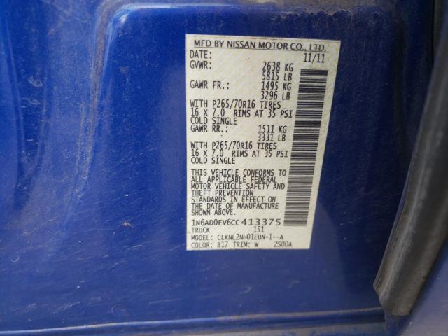 Photo 10 from auction – 2012 NISSAN FRONTIER S with VIN 1N6AD0EV6CC413375
