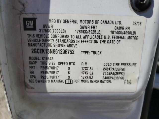 Photo 10 from auction – 2006 CHEVROLET SILVERADO with VIN 2GCEK13N861296752
