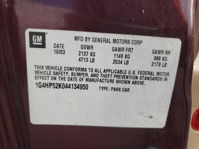 Photo 10 from auction – 2004 BUICK LESABRE CU with VIN 1G4HP52K044134950