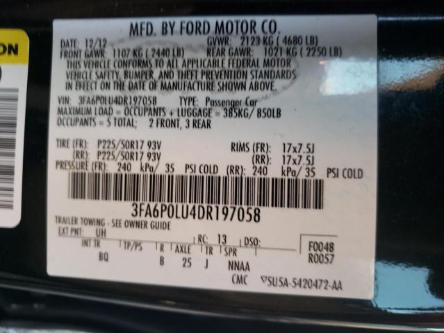 Photo 10 from auction – 2013 FORD FUSION SE with VIN 3FA6P0LU4DR197058