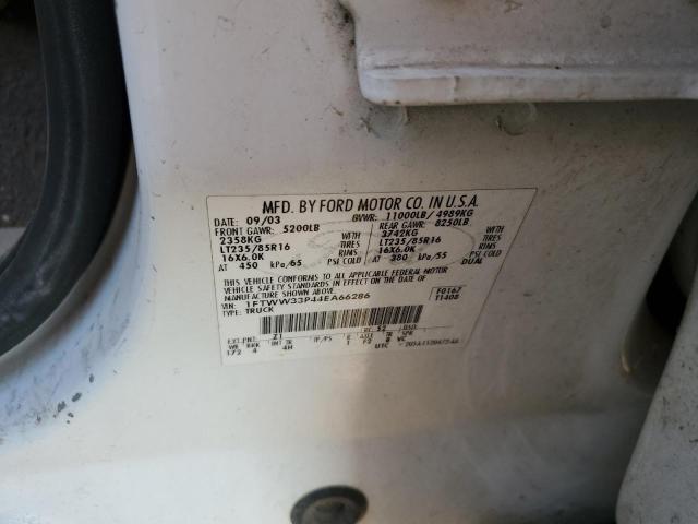 Photo 10 from auction – 2004 FORD F350 SUPER with VIN 1FTWW33P44EA66286