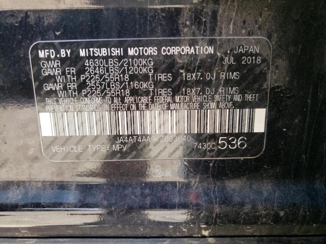 Photo 10 from auction – 2019 MITSUBISHI ECLIPSE CR with VIN JA4AT4AA9KZ003840