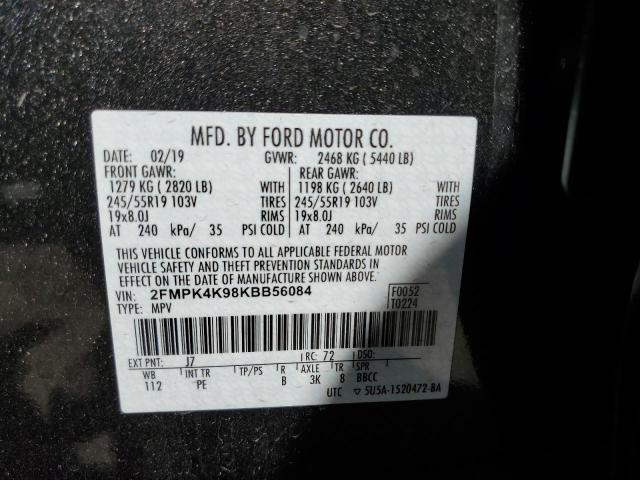 Photo 10 from auction – 2019 FORD EDGE TITAN with VIN 2FMPK4K98KBB56084