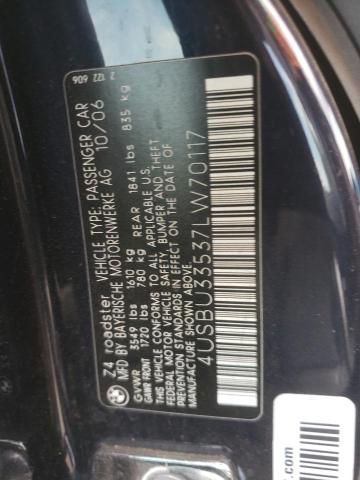 Photo 10 from auction – 2007 BMW Z4 3.0 with VIN 4USBU33537LW70117