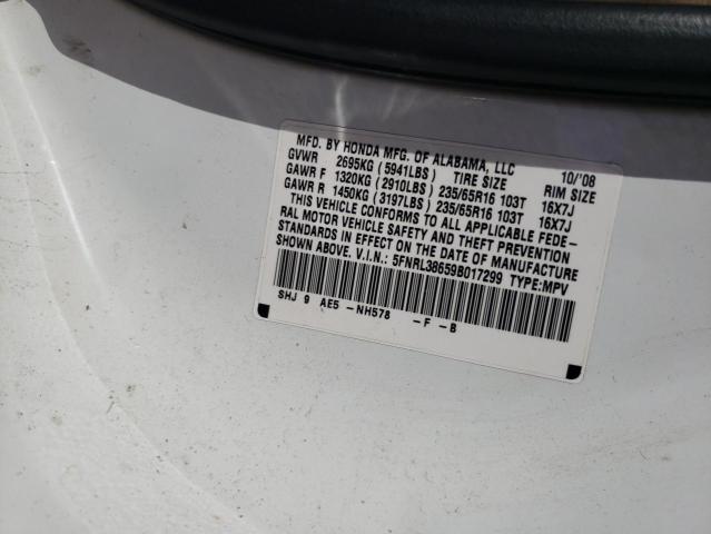 Photo 10 from auction – 2009 HONDA ODYSSEY EX with VIN 5FNRL38659B017299