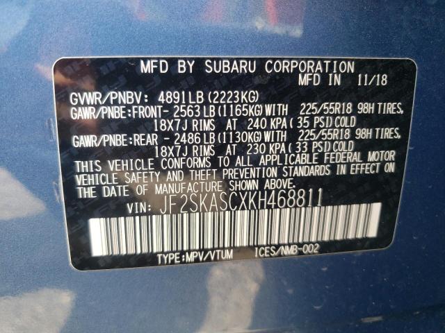 Photo 10 from auction – 2019 SUBARU FORESTER L with VIN JF2SKASCXKH468811