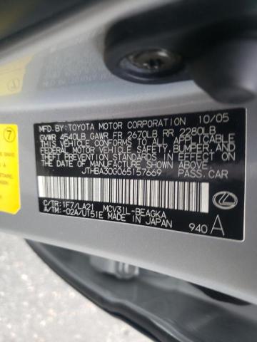 Photo 10 from auction – 2006 LEXUS ES 330 with VIN JTHBA30G065157669