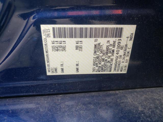 Photo 10 from auction – 2016 NISSAN MAXIMA 3.5 with VIN 1N4AA6APXGC403093