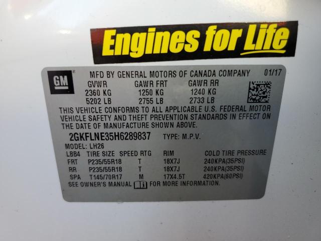 Photo 10 from auction – 2017 GMC TERRAIN SL with VIN 2GKFLNE35H6289837