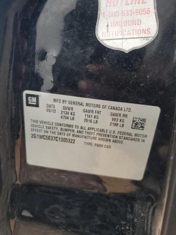 Photo 10 from auction – 2012 CHEVROLET IMPALA LTZ with VIN 2G1WC5E37C1305322