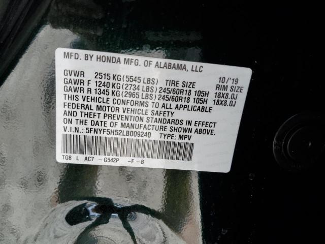 Photo 10 from auction – 2020 HONDA PILOT EXL with VIN 5FNYF5H52LB009240
