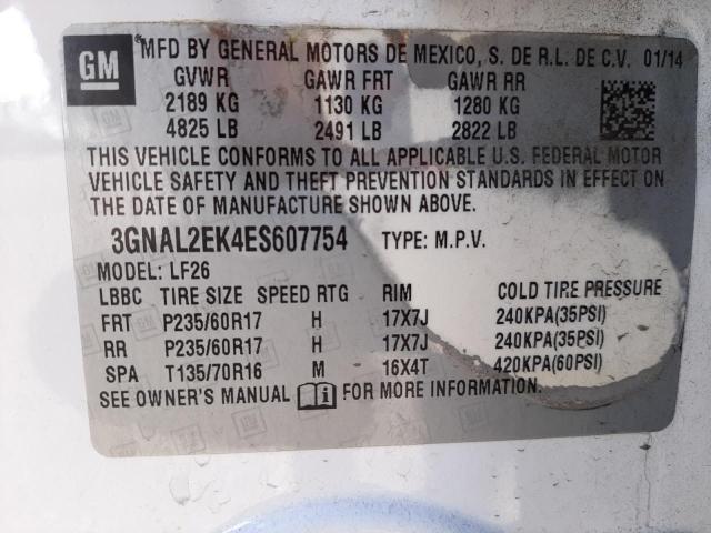 Photo 10 from auction – 2014 CHEVROLET CAPTIVA LS with VIN 3GNAL2EK4ES607754