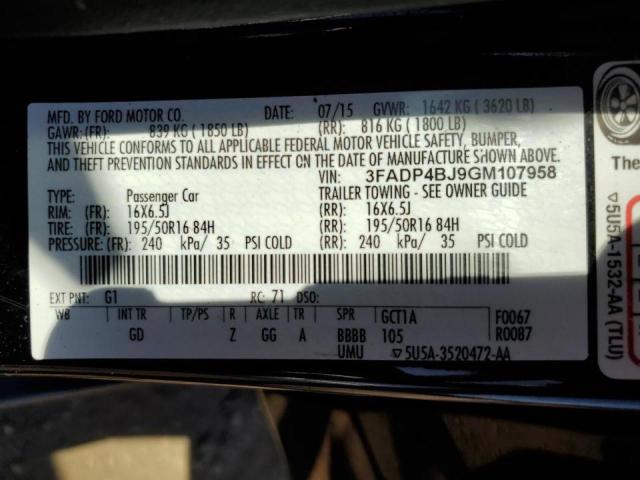 Photo 10 from auction – 2016 FORD FIESTA SE with VIN 3FADP4BJ9GM107958
